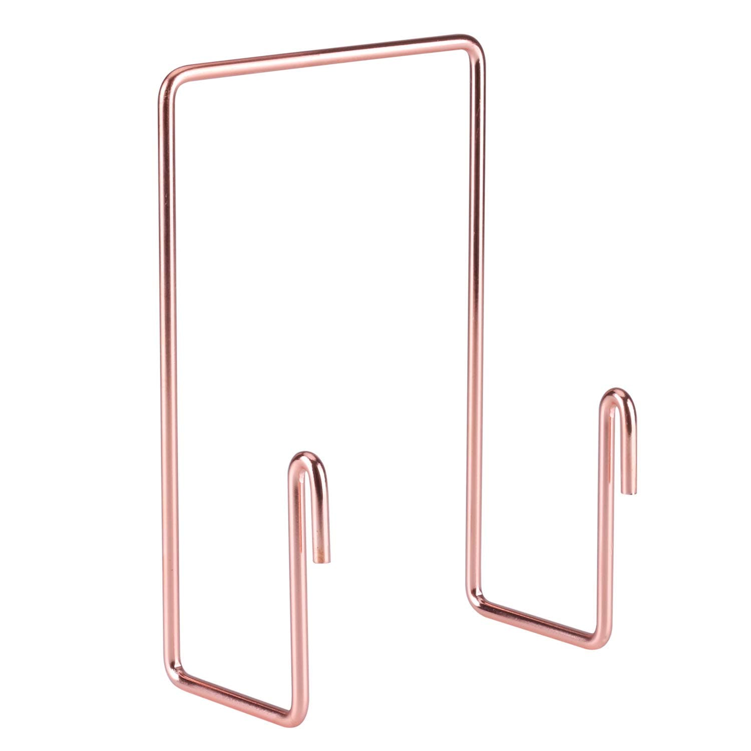 Simmer Stone Magazine Rack for Wall Grid Panel, Hanging File Holder for Mail, Folder, Magazine and Book, Metal Wall File Organizer for Home and Office, Rose Gold