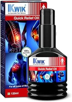 OZONE KWIK Pain Relief Oil with Cinnamomum & Mahanarayan Oil | Ayurvedic Pain Relief Oil | For Joint, Back, Knee, Shoulder & Muscle pain | 120ml (Pack of 1)