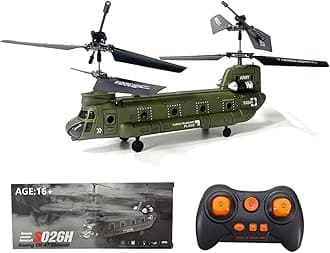 Remote Control Helicopter, 2.4G RC 3CH RC Aircraft Model Dual-Rotor Military Aerocraft Model, RC Helicopter Electric Plane Model Toy Gift for Kids & Adults - RTF Version