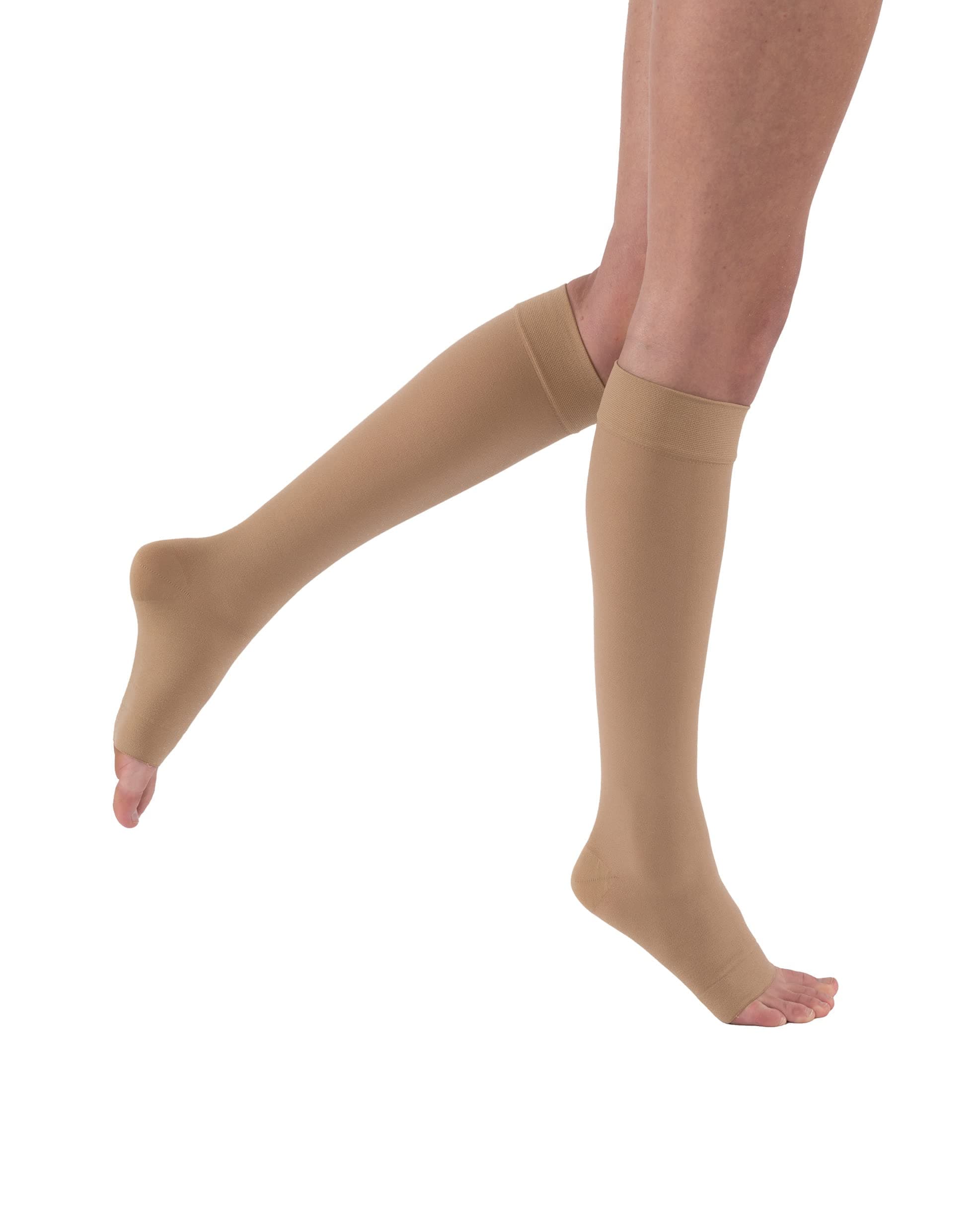 Jobst Relief Knee High Moderate Compression 15-20, Open Toe Silky Beige