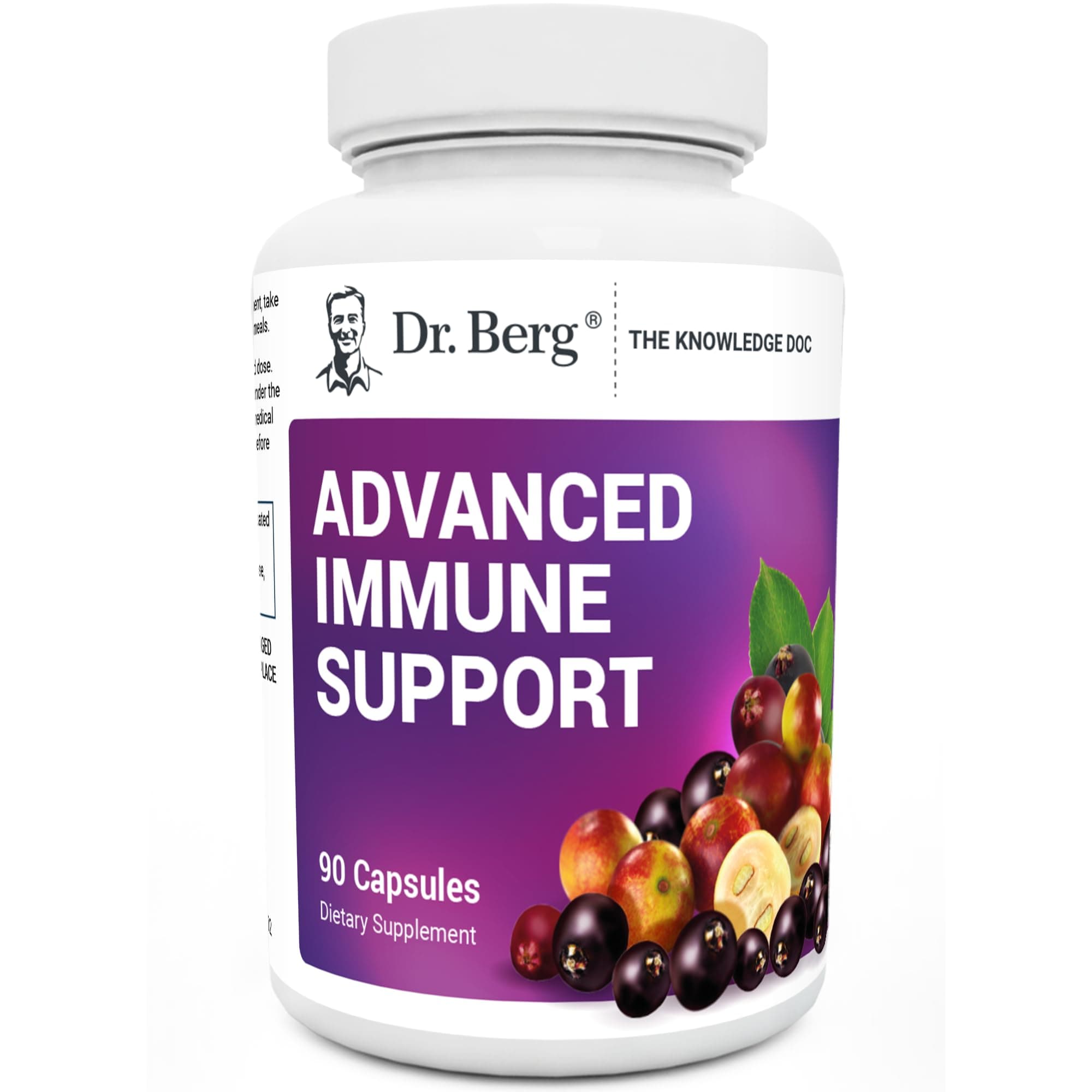Dr. Berg Nutritionals Berg's Advanced Immune Support - Daily Immunity Multi-System Defense Supplement with Vitamins C, D, Zinc, & Elderberry, 90 Vegetarian Capsules