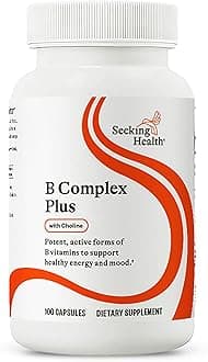 B Complex Plus - Vitamin B Complex Supplement with Choline & Riboflavin - Supports Brain Health, Digestion, & Energy - 100 Capsules