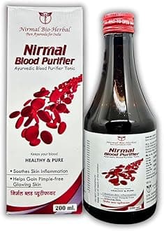 "Nirmal Blood Purifier Ayurvedic Syrup |Supports Detox, Clear Skin & Healthy Digestion |Can Soothen skin Inflamation & Helps in gaining pimple free Glowing Skin- Pack of 2 X 200ml = 400ml