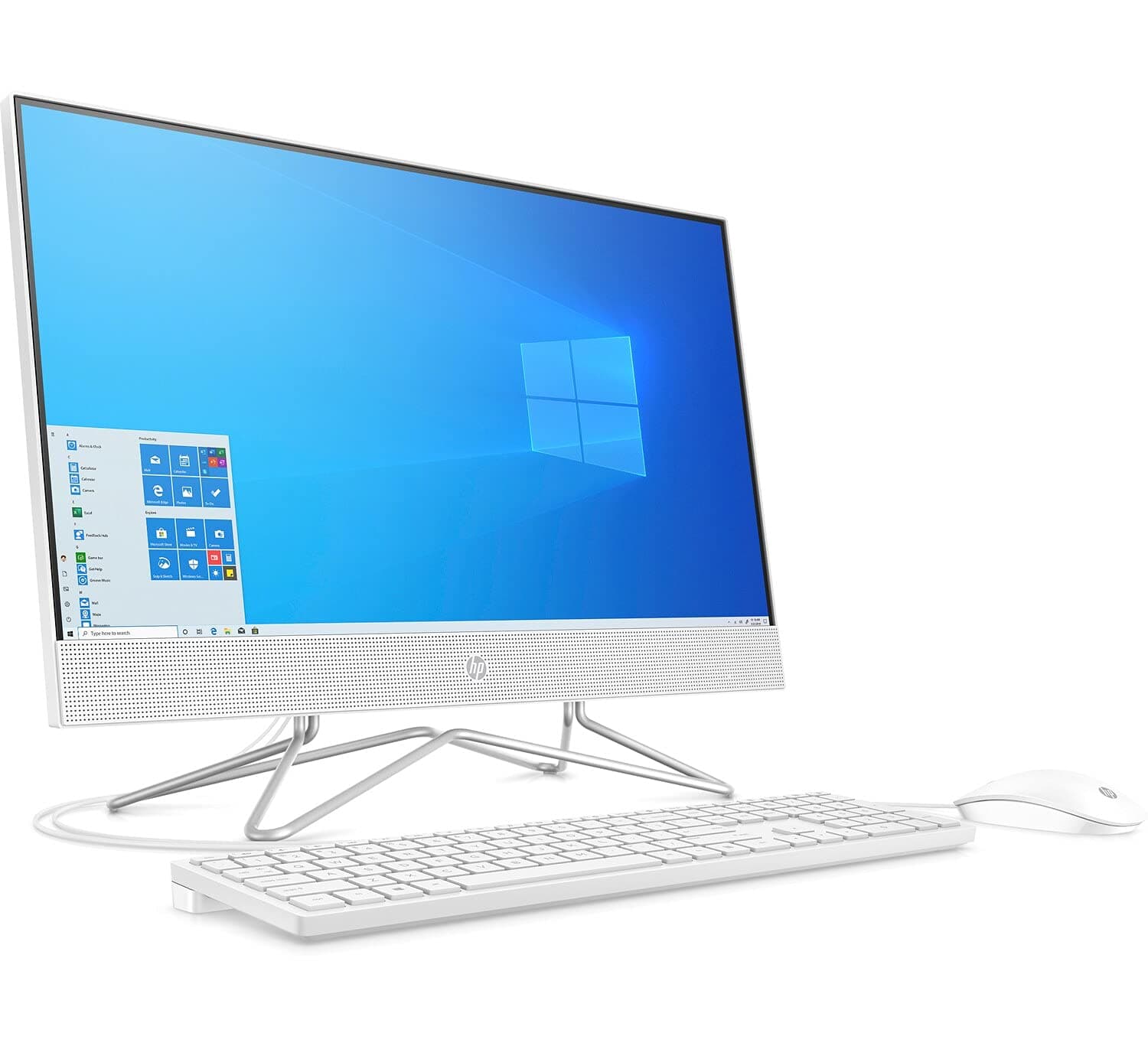 HP All-in-One Desktop 22-df0004ne, 10th Gen Intel Core i5, 21.5" FHD, 512 GB SSD, 8GB RAM, NVIDIA GeForce MX330 (2GB) Graphics, Windows 10, EN-AR KB, White