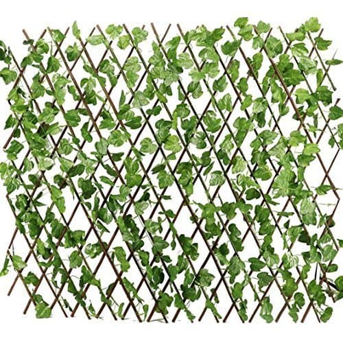 Artificial Laurel Extendable Trellis Plastic Hedge Garden Fence Screening Privacy Border Wind & Sun Protection 5 Feet/60 inch/150cm (Pack of 1)