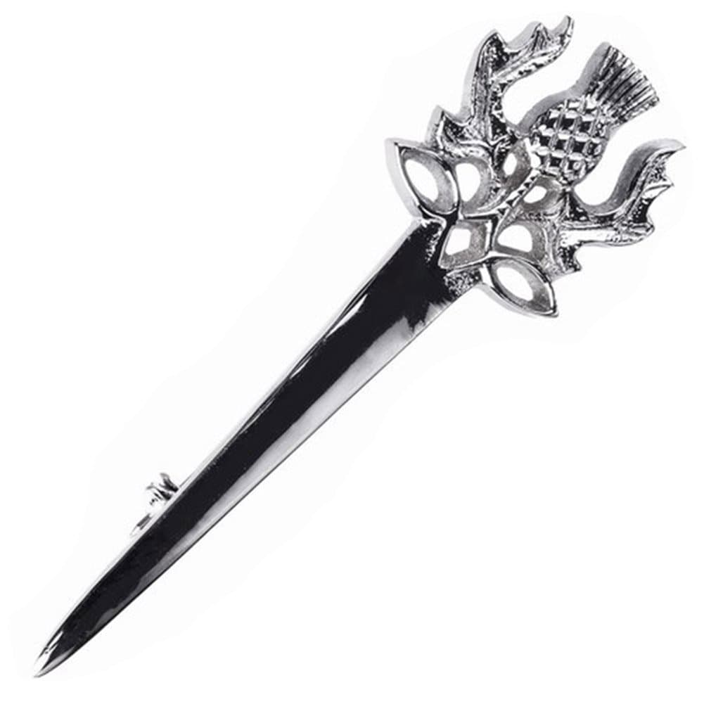 The Scotland Kilt Company Scottish Highland Thistle Kilt Pin - Chrome Finish - Rustproof