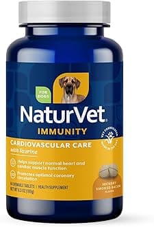 NaturVet Cardiovascular Support Plus Taurine For Dogs Helps Support Normal Function Of Heart And Cardiovascular System Chewable Tablets 60