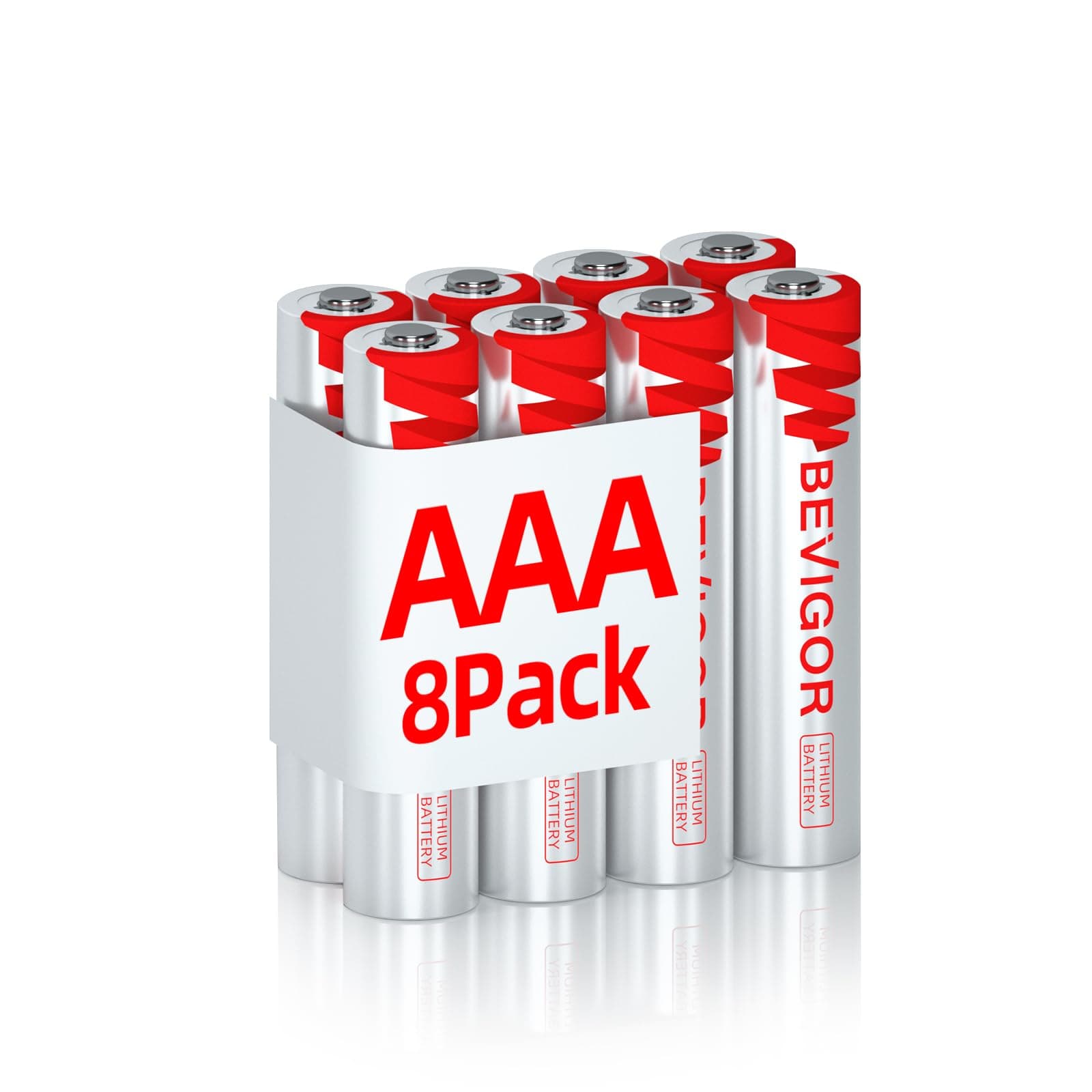 BEVIGOR AAA Lithium Batteries, 8Pack Lithium Iron Triple A Batteries, 1.5V 1200mAh Longer Lasting AAA Batteries for Flashlight, Toys, Remote Control, Non-Rechargeable