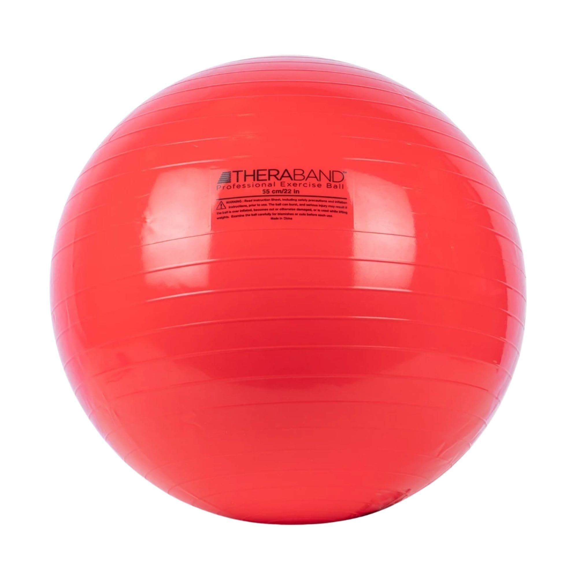 THERABAND Exercise Ball, Stability Ball with 55 cm Diameter for Athletes 5'1" to 5'6" Tall, Standard Fitness Ball for Posture, Balance, Yoga, Pilates, Core, & Rehab, Red