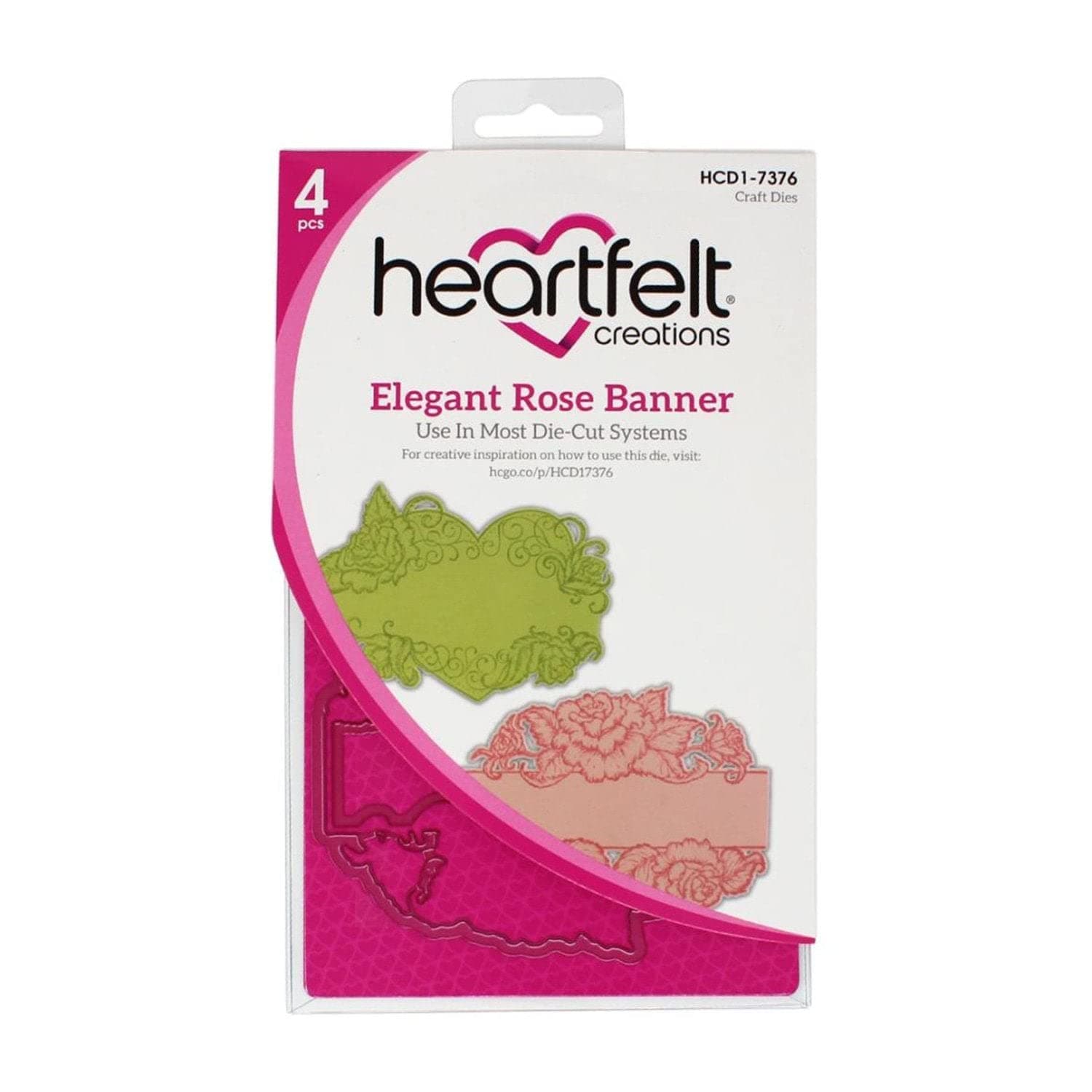 Cut & Emboss Dies, Elegant Rose Banner