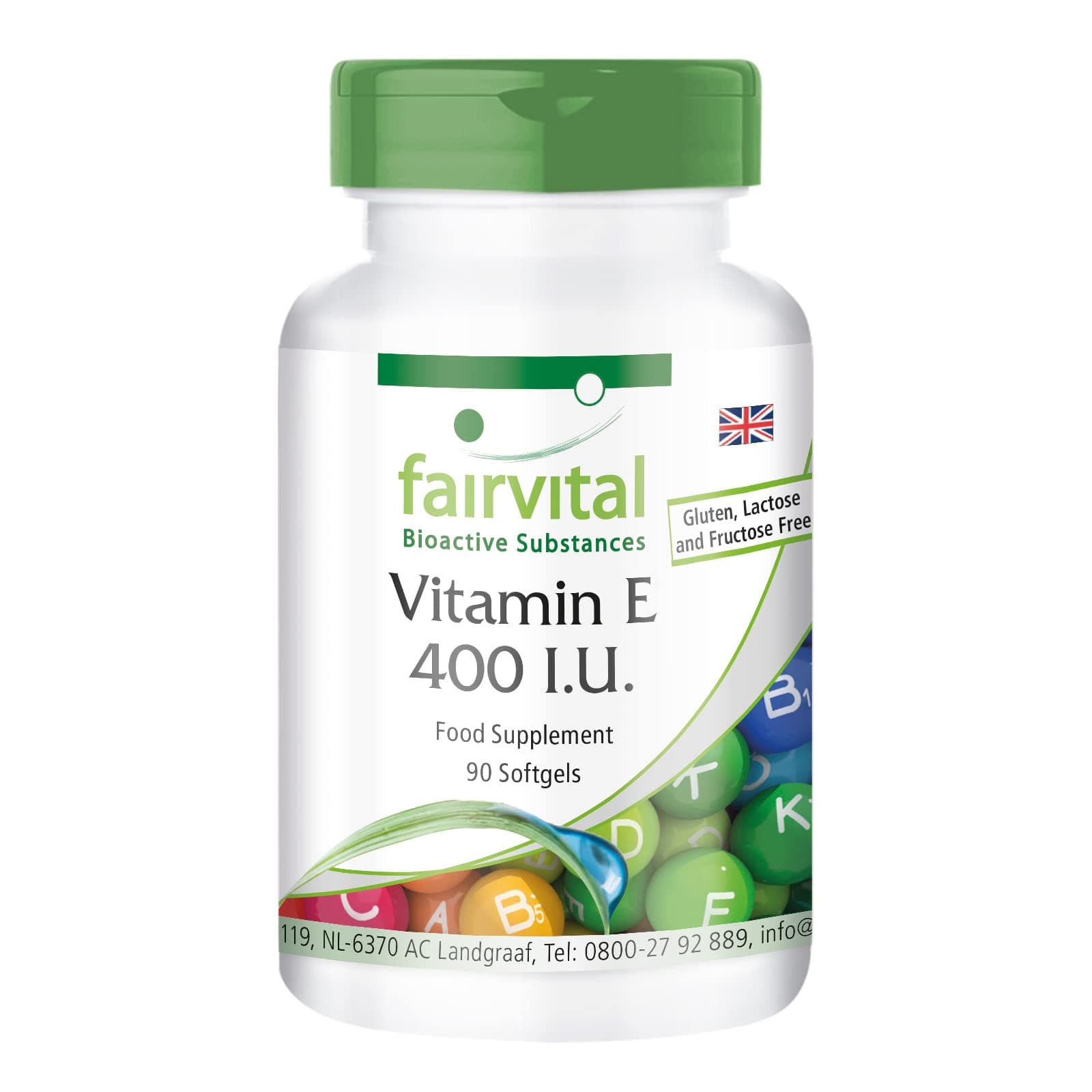 fairvitalVitamin E 400 IU - Bulk Pack for 3 Months - HIGH Dosage - 90 softgels - antioxidant
