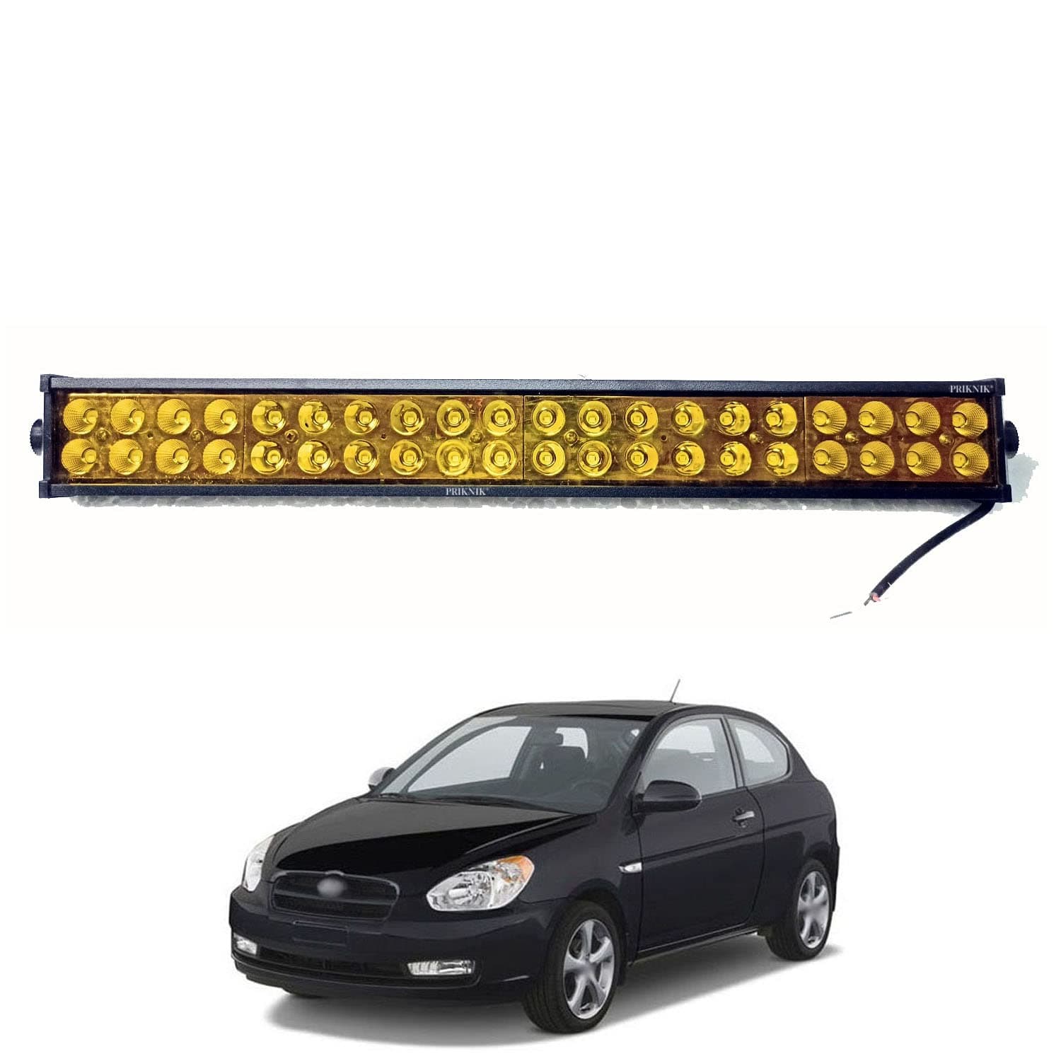 PRIKNIK Led Bar Fog Light Work Light Bar 40 LED 120 Watt 21 Inch Off Road Driving Lamp 1 Pc Yellow Color Double Row Compatible with A-ccent V-iva