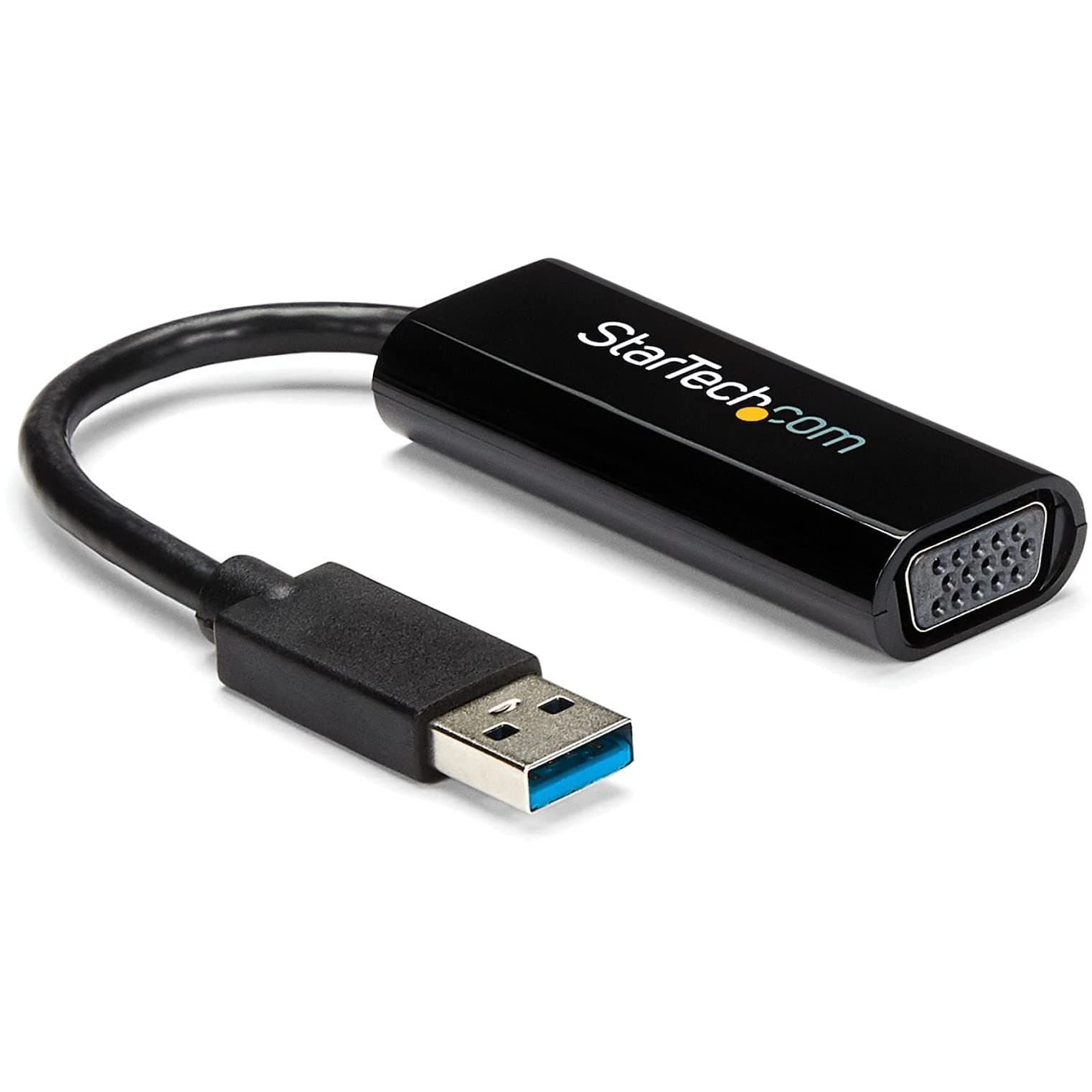 Com USb 3.0 To Vga Adapter - Slim Design - 1920X1200 - External Video & Graphics Card - Dual Monitor Display Adapter - Supports Windows (USb32Vgaes),Black