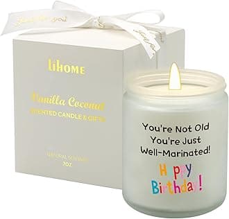 Birthday Gifts for Women Men, Funny Happy Birthday Candle for Her and Him, Unique Best Friend Birthday Gift Ideas-Vanilla Coconut Candles(7oz)