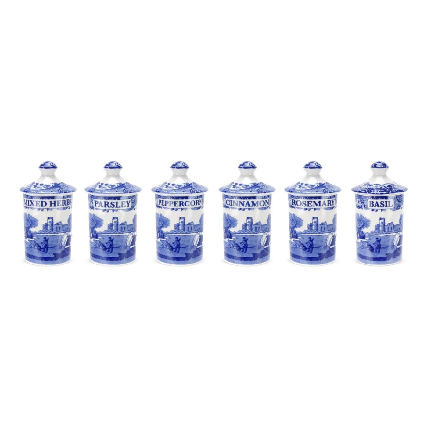 1389542 Blue Italian Spice Jar, Set of 6