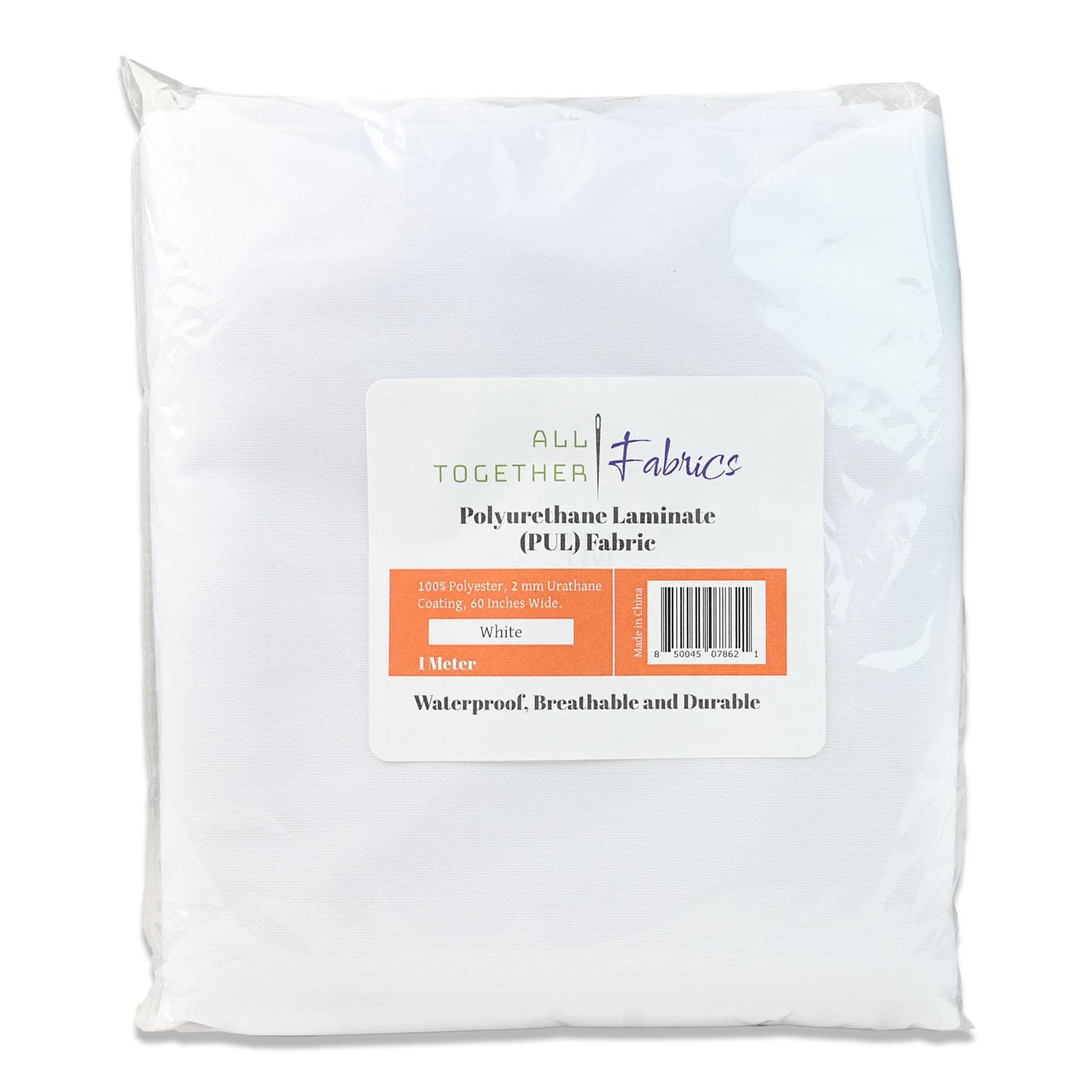 Polyurethane Laminate (PU) Pre-Cut Fabric by The Meter. Waterproof and Breathable. Perfect for Cloth Diapers and Similar Projects. 1 Meter, White