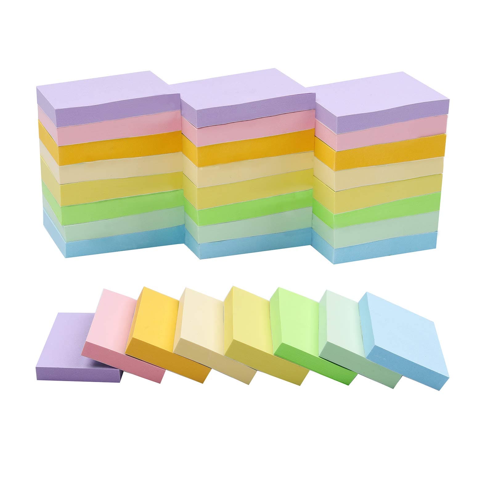 VanpadSticky Notes 1.5x2 Inches,48 Pads, Light Colors Self-Stick Pads,75 Sheets/Pad