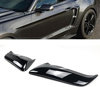 Pair Rear Quarter Panel Side Body Fenders Door Scoop Air Outlet Trim Compatible with for Ford Mustang 2015-2023 (Glossy Black)