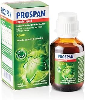 - Prospan/Abrilar Cough Syrup + Mucus with Proprietary English Ivy Leaf Extract EA575 for Adults - Soothes Cough, Mucus Relief, No Added Sugar, Non-Drowsy, Alcohol-Free, Drug-Free - 100mL