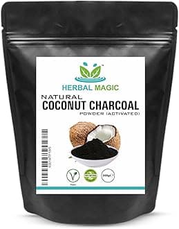 Activated Coconut Charcoal Powder Food Grade Quality Excellent Detoxifying, Cleansing Properties Naturally Supports Skin, Body Care & Oral Care,UKAS LAB Tested in The UK-200g (Pack of 1)