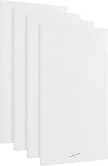 Acoustic Panels, 4 Pack ROOM KIT, Large, 116 x 58cm, Pure White