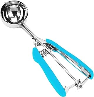Ice Cream Scoop, 18/8 Stainless Steel Cookie Scoop, Cookie Scoops for Baking, 2.5Tbsp/42ml/1.4 oz Cookie Dough Scoop, Ice Cream Scooper with Trigger Release, Cookie Scooper for Baking(Blue)