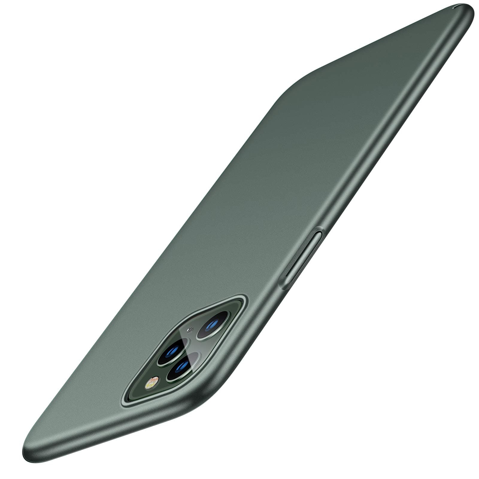 TORRAS Ultra Thin iPhone 11 Pro Case with [Tempered Glass Screen Protector], Fully Protective Hard Plastic Matte Phone Cover Case for iPhone 11 Pro - Midnight Green