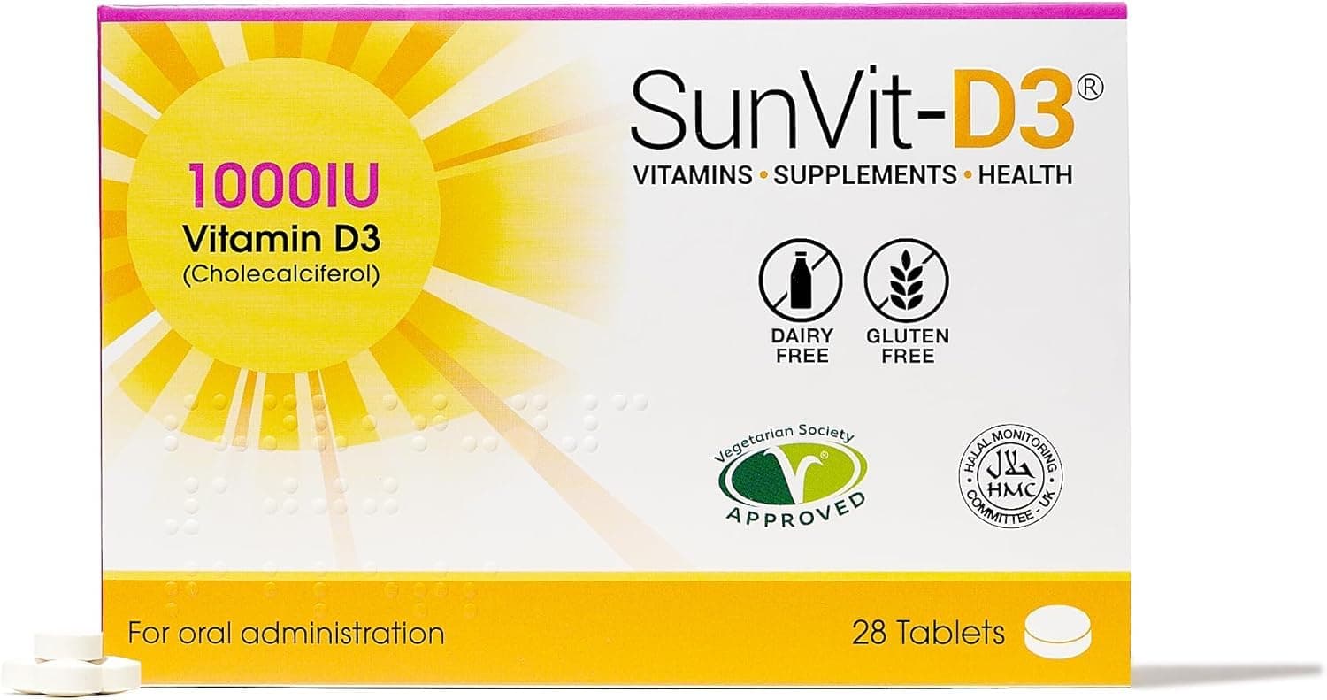 Vitamin D3 1000 iu - High Strength Vitamin D Tablets Support the Maintenance of Bone, Teeth, Muscle & Immune System | Made in UK & GMP Approved | Dairy & Gluten free - D3 Vitamins 28 Tablets