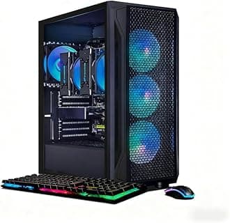 STGAubron Dual CPU Gaming PC, Dual Intel i7 Xeon E5 up to 3.7GHz, GeForce GTX 1660 Super 6G, 16G DDR4, 1T SSD, 600M WiFi, BT 5.0, RGB Fan x4, Windows 11 Pro