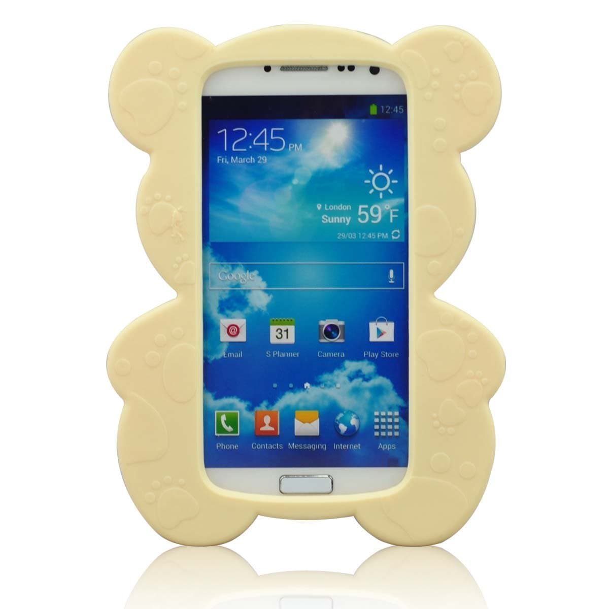 LliVEER 3d Stylish Teddy Bear Soft Silicone Case Cover Compatible for Samsung Galaxy S4 I9500(Yellow)
