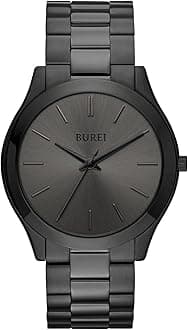 BUREI Men Watches Fashion Stainless Steel Analog Quartz Watches Business Waterproof Wristwatch,Gift for Men