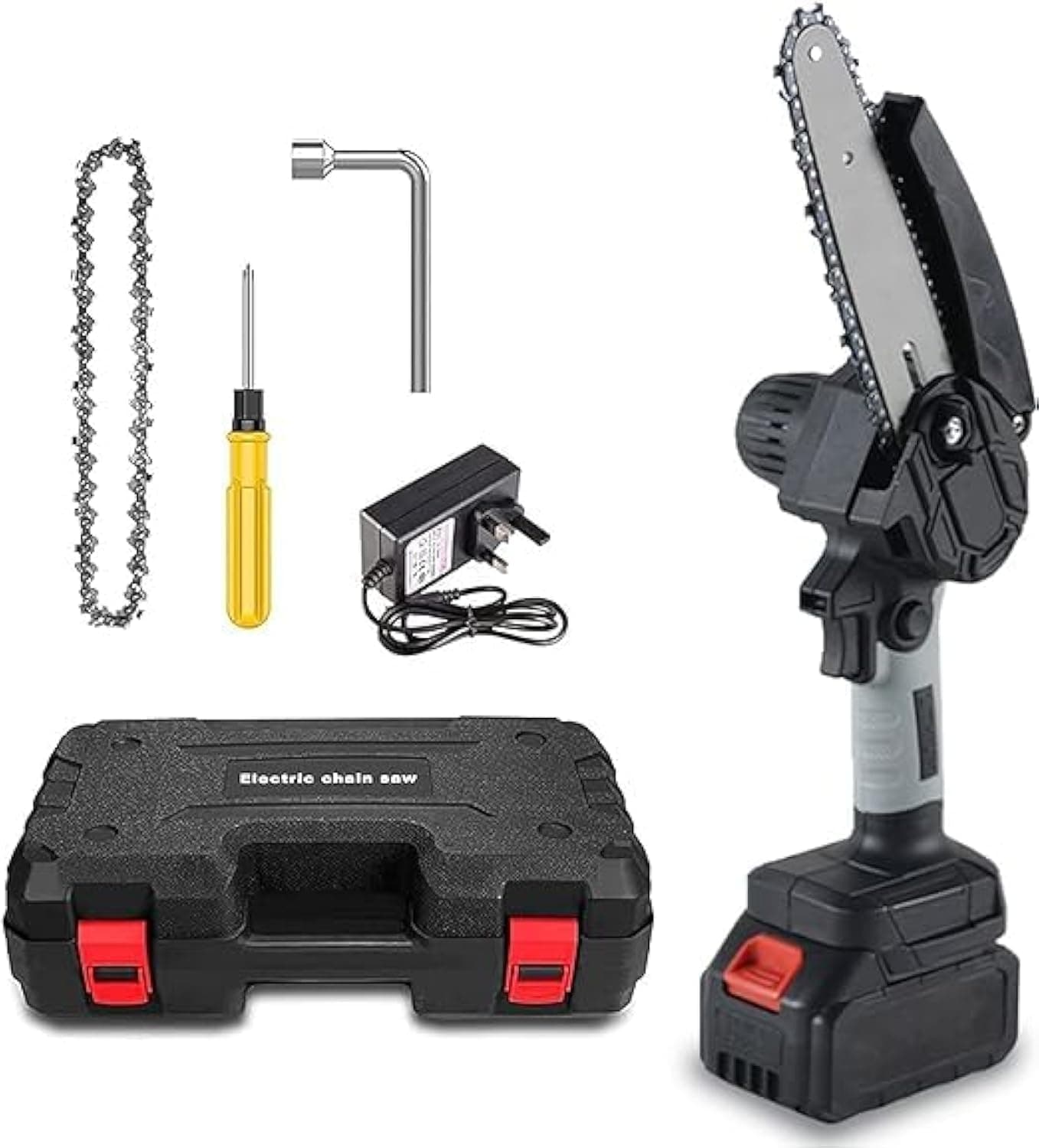 TDOO Mini Chainsaw, Mini Cordless Chainsaw, 4 Inch Small Chain Saw with 21V Rechargeable Batteries Portable One Hand Electric Chainsaw