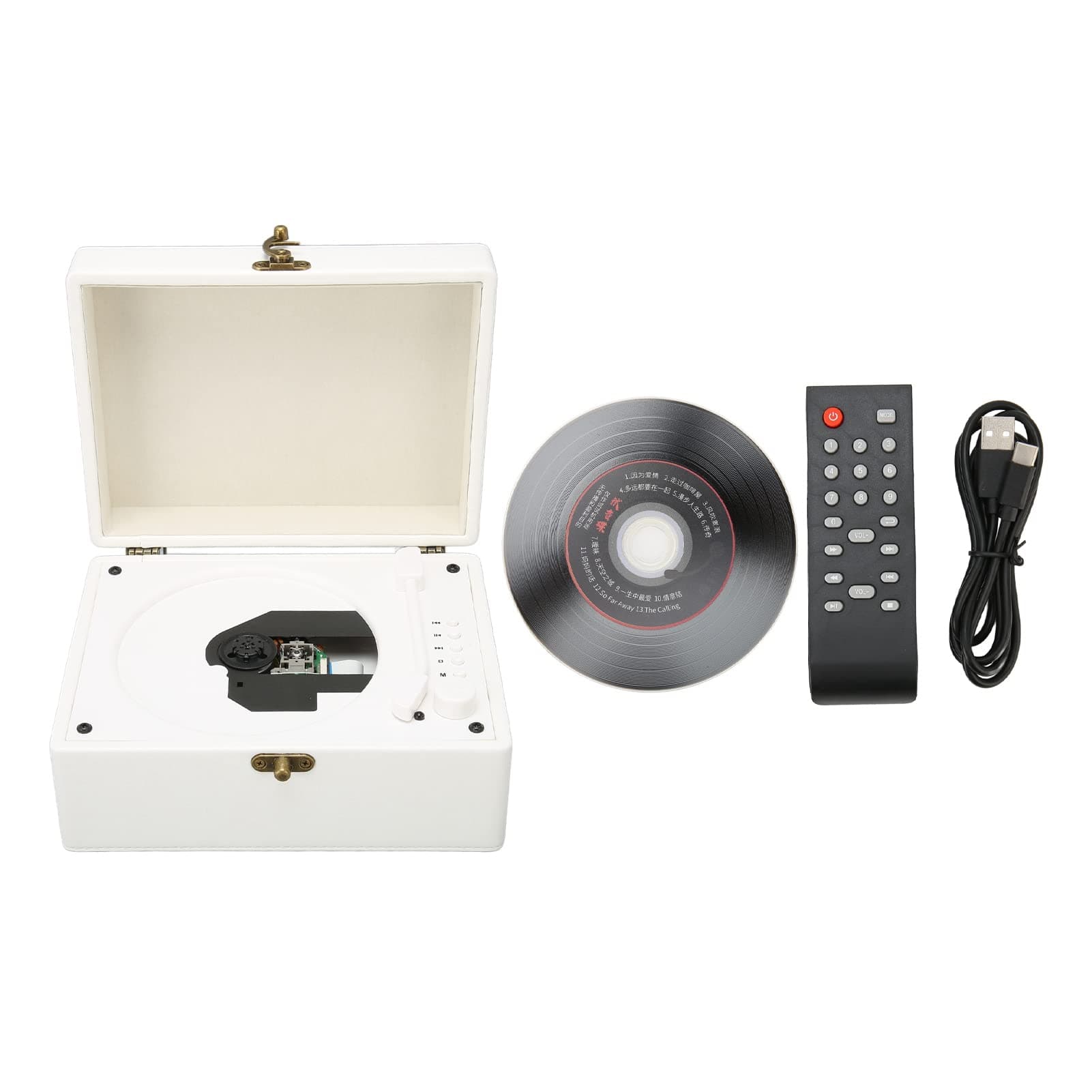 Dpofirs CD Players Portable, CD Players for Home, Bluetooth CD Player Support AUX USB Headphone Jack CD Record Player with Remote Control for Home Kids Adults Students (White)