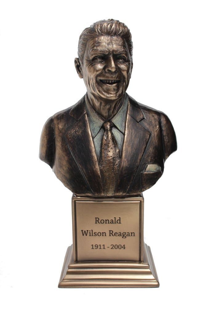 Ronald W. Reagan Bust Statue Cold Cast Bronze 7 1/2 Inch Tall