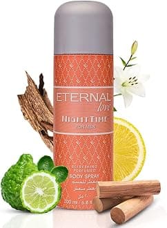 Eternal Love Night Time Perfume Body Spray for Men | Long-Lasting Woody & Citrus Fragrance | Fresh & Sensual Scent for Parties, Date Nights & Formal Events | 200ml