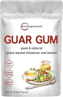 Guar Gum Powder, 5lb (80oz) | Planted-Based Source from Guar Beans | Unflavored Thickening Agent for Cooking & Baking | Low Calories with High Fiber | Non-GMO, Gluten Free, Keto Friendly