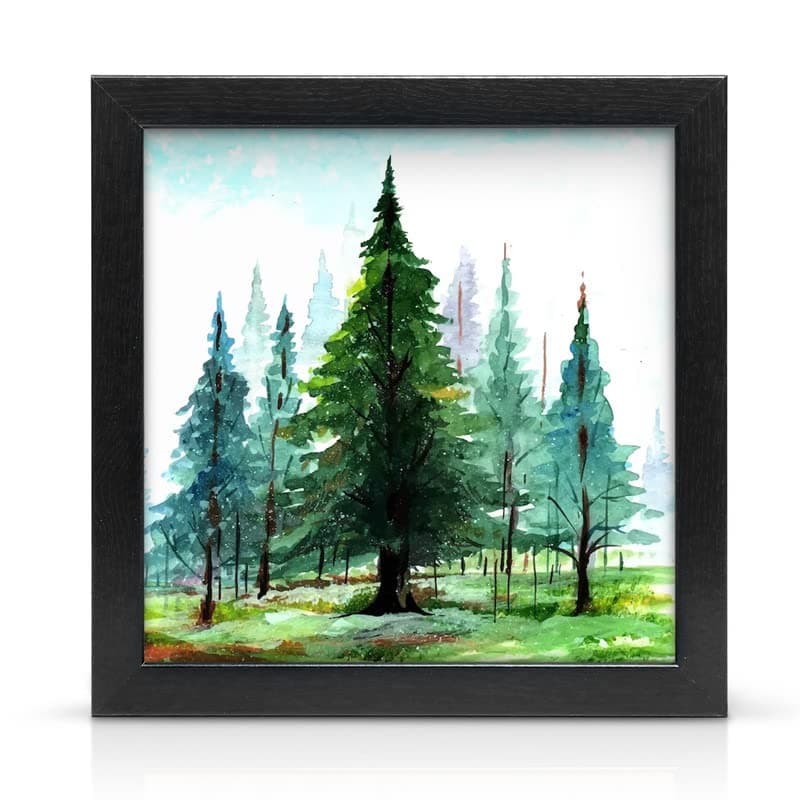 70x70cm Black Wood Effect Square Picture Frame with Clear Perspex Front | Handmade Large Photo Frame for Wall Mount | Poster Frame for Landscape or Portrait Display.