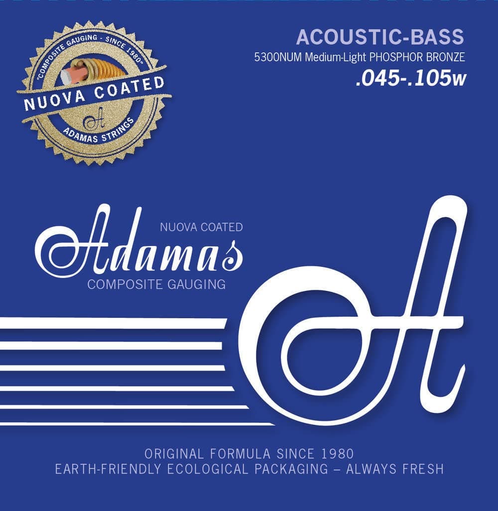 Adamas Strings for Acoustic Guitar Phosphor Strings Nuova Coated solid brass ball-end Set 4-string med-light 5300NU-ML
