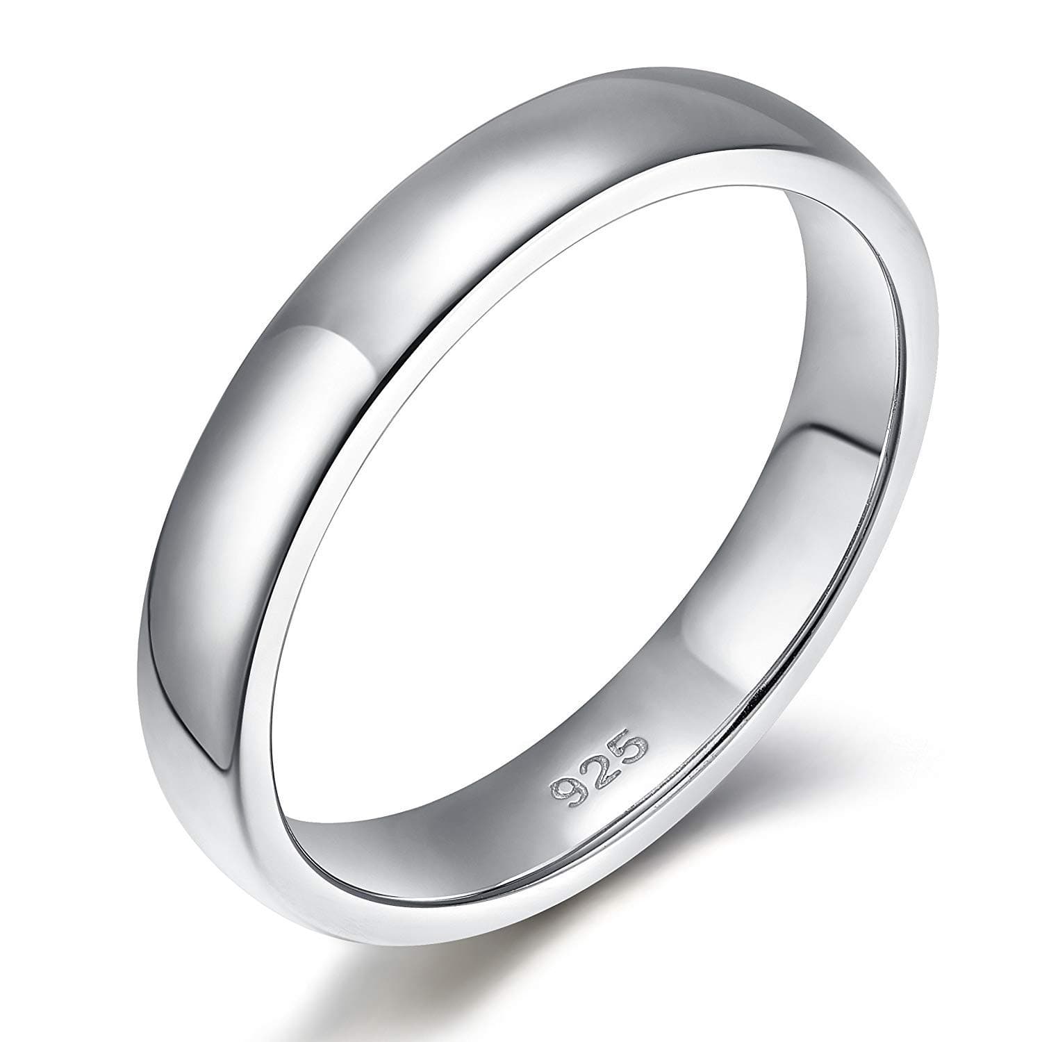 2mm 4mm 6mm 925 Sterling Silver Ring High Polish Plain Dome Wedding Band Comfort Fit Size 3-13