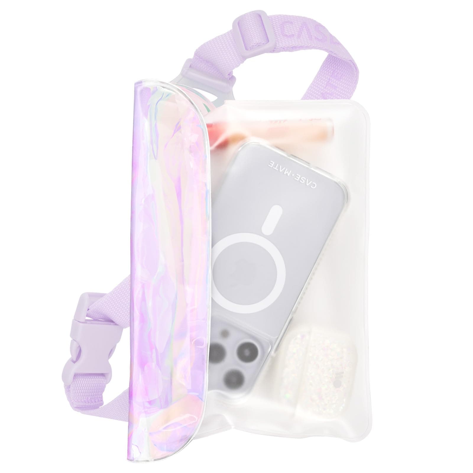 Soap Bubble IP68 Waterproof Phone Pouch/Case with Triple Seal Protection, Adjustable Strap - Waterproof Fanny Pack for iPhone 17 Pro Max/iPhone 16 Pro Max/15/14/S26/S25/Pixel 10 - Iridescent