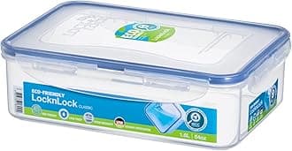 Lock & Lock HPL824 Rectangular Storage Container - Clear/Blue, 1.6 L