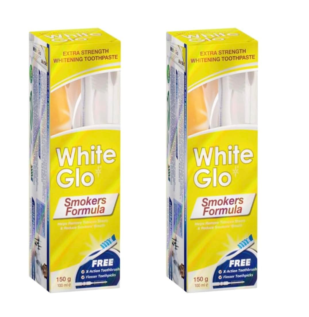 White Glo Smokers Formula Whitening Toothpaste Pack 150g (Pack of 2)
