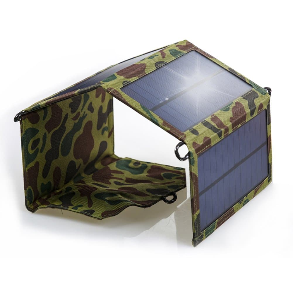 YANDA Foldable Solar Charger 7W Solar Panel with USB Ports Waterproof Solar Panel Charger for Smartphones Tablets and Outdoor Camping Travel