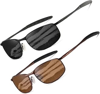 Polarized Sunglasses For Men Rectangle Metal Frame Retro Sun Glasses AE0395