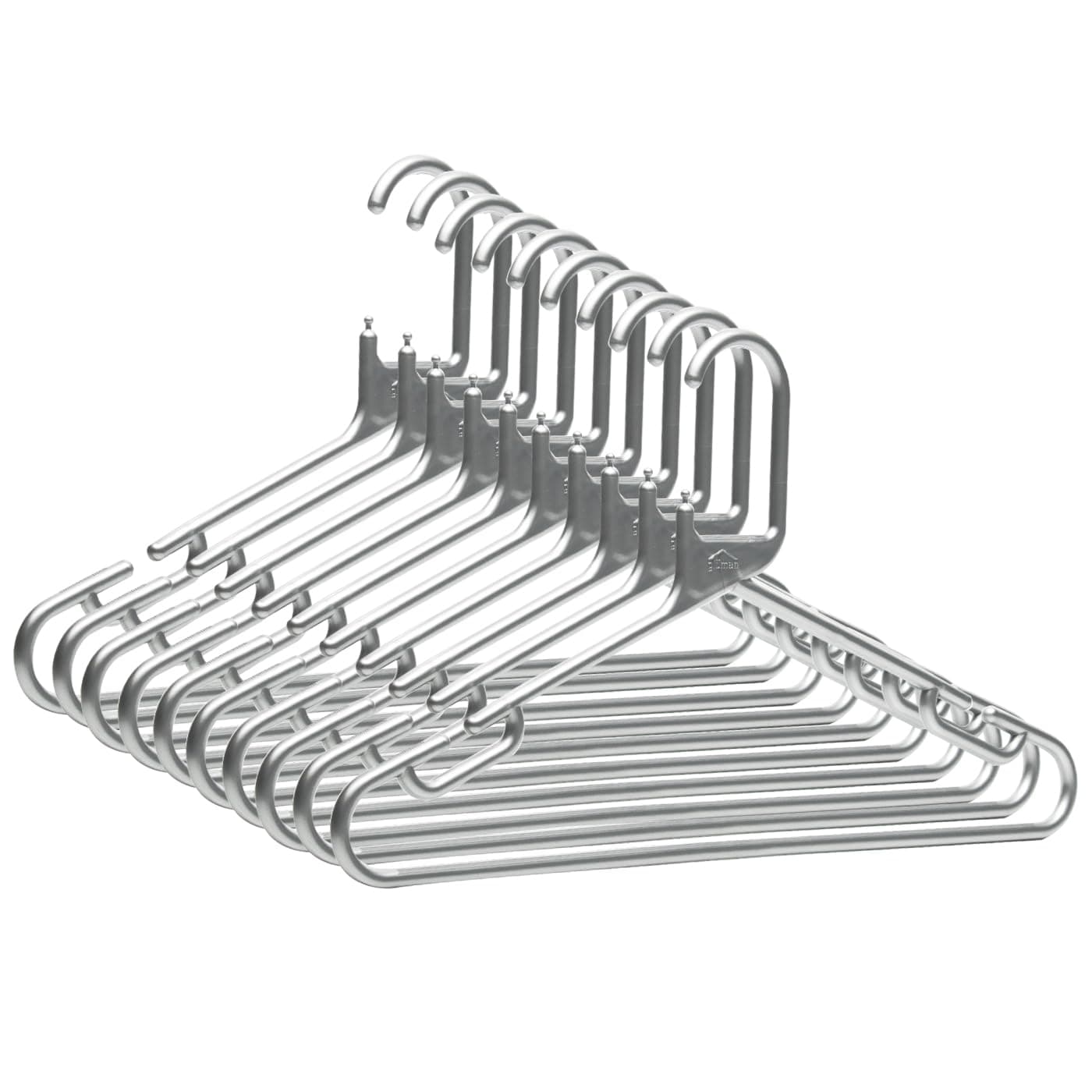 Gluman Plastic Cupboard Hanger for Clothes | Space-Saving Plastic Hangers for Wardrobe Storage Organizer Rack | Clothes Holder & Organiser for Closet (Pack of 10) (Grey)