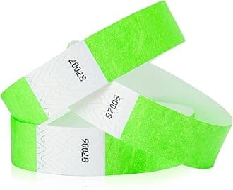 Neon Green Tyvek Wristbands for Events – 200 Count – Tamper-Proof Design & Fluorescent Color Prevent Reuse – Premium-Grade Bracelets for Hospital & Medical ID, Party & VIP Identification