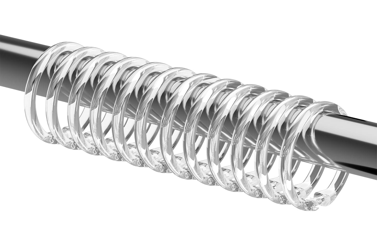 Kutesna 24 PCS Clear Plastic Shower Curtain Rings, Easy Snap Closure Shower Curtain