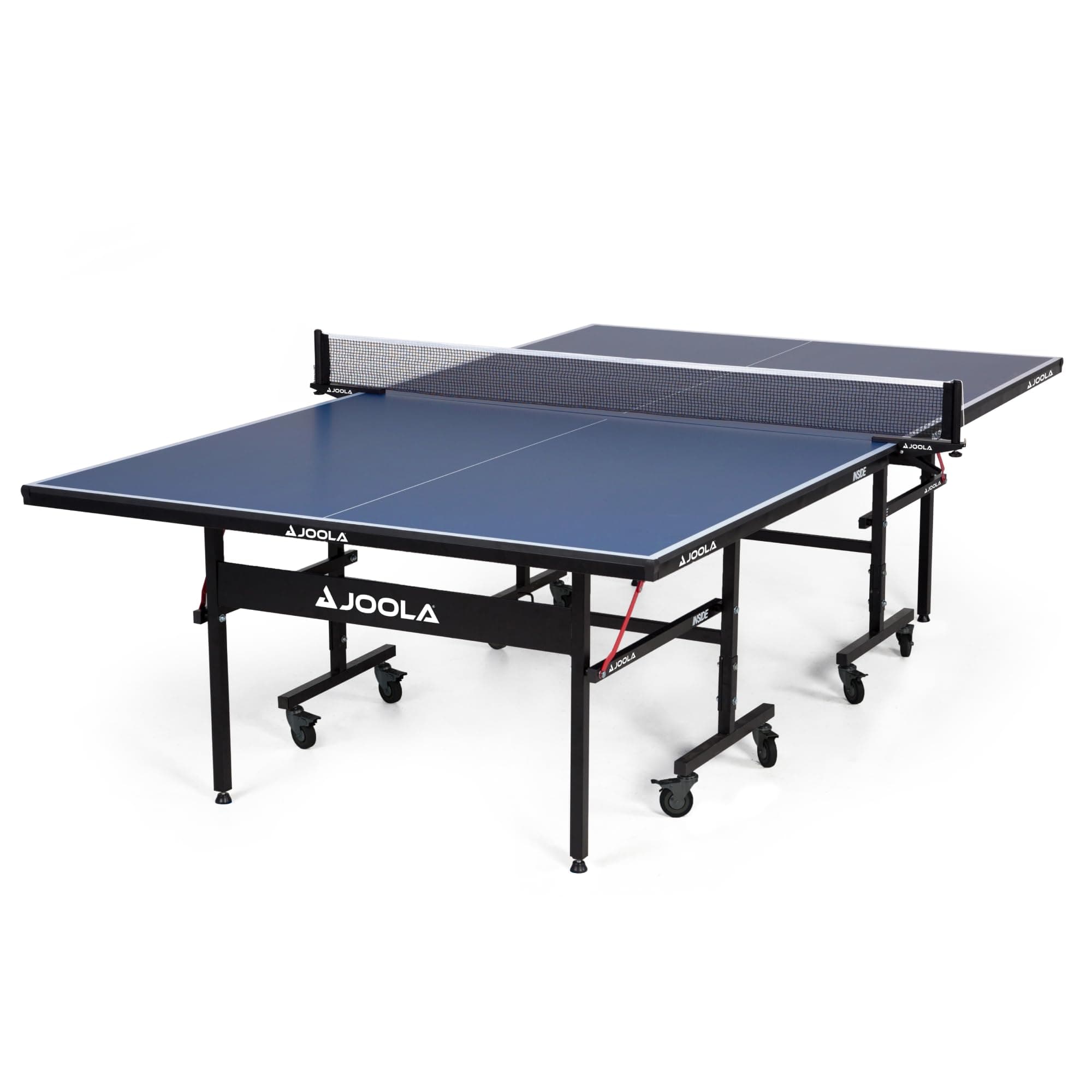 Inside Professional MDF Indoor Ping Pong Table with Quick Clamp Table Tennis Net and Post Set - 10 Minute Easy Assembly - Tournament Quality - Foldable with Single Player Playback Mode