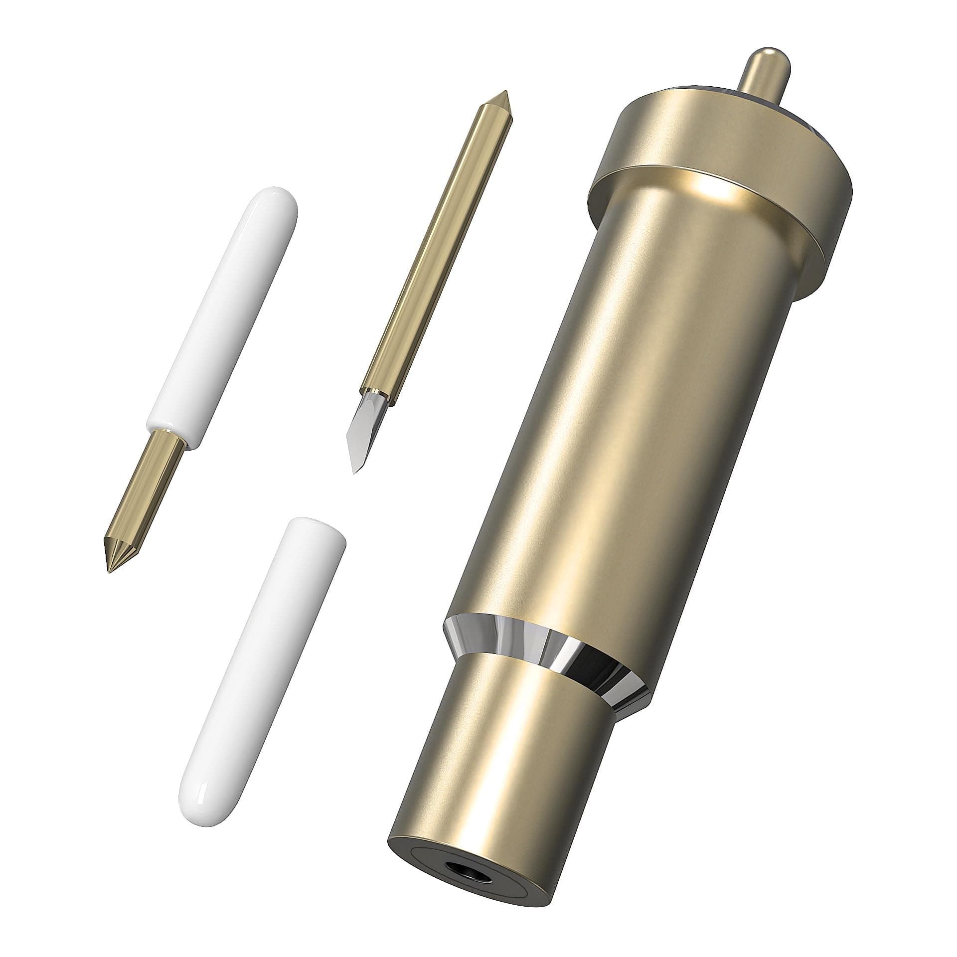 Premium Fine Point Cut Housing + Replacement Fine point Blade Compatible with Cricut Explore Air2/ Air3/ Cricut Maker/Maker 3, Cut Thin to Medium Thickness Materials (Gold-Blade and Housing)