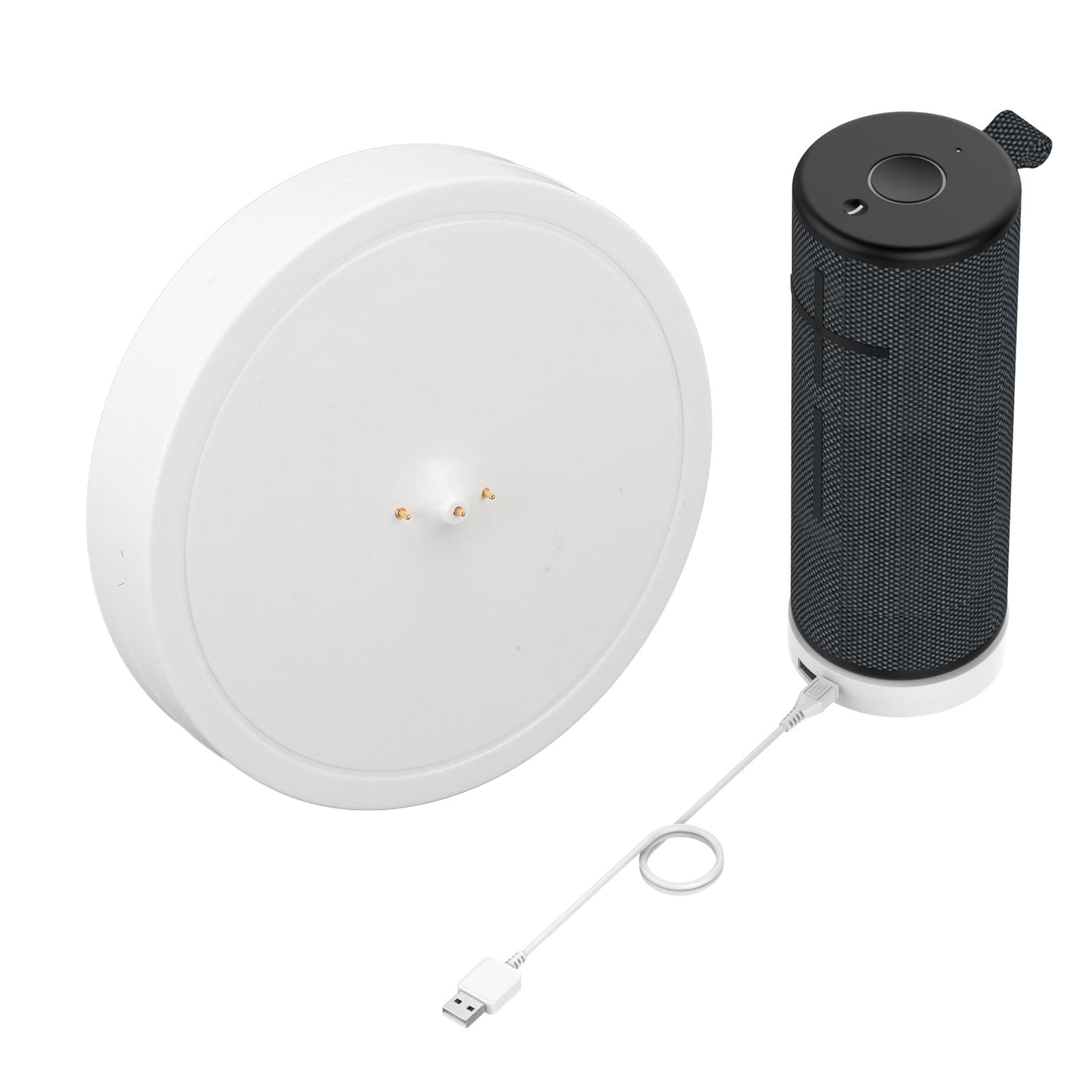 Speaker Charging Base, Portable Home Speaker Charging Cradle with USB Cable Replacement for UE Boom 3 Megaboom 3 Blast Megablast Speakers (White)